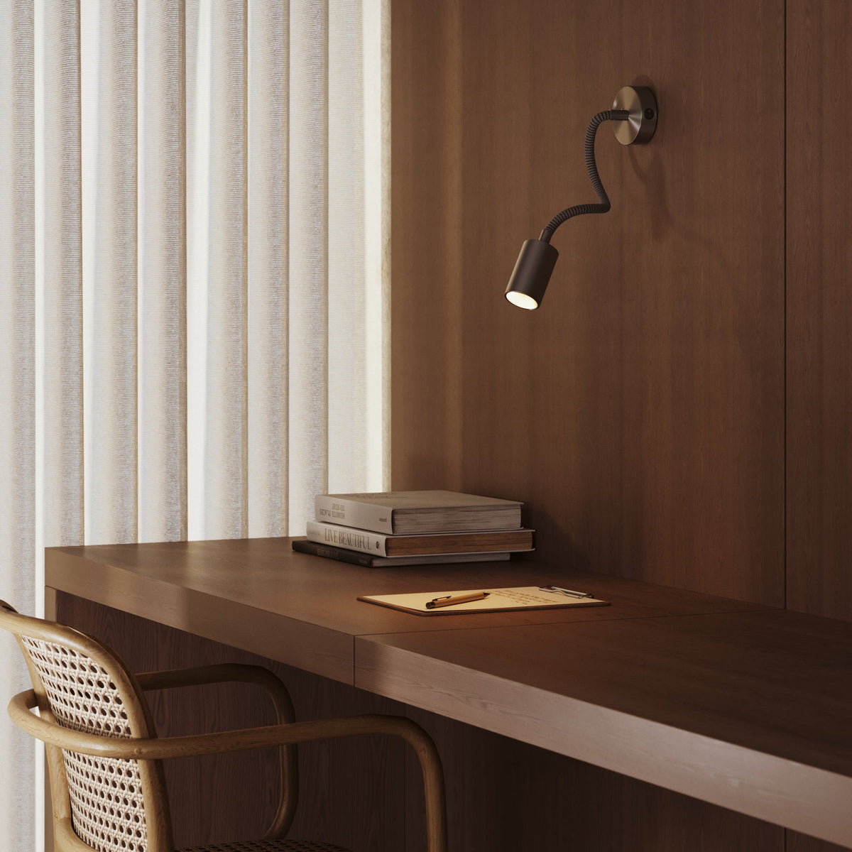 Lampada da parete o soffitto con faretto GU10 Bispot e braccio orientabile Flex 30 cm - Titanio satinato - Creative Cables