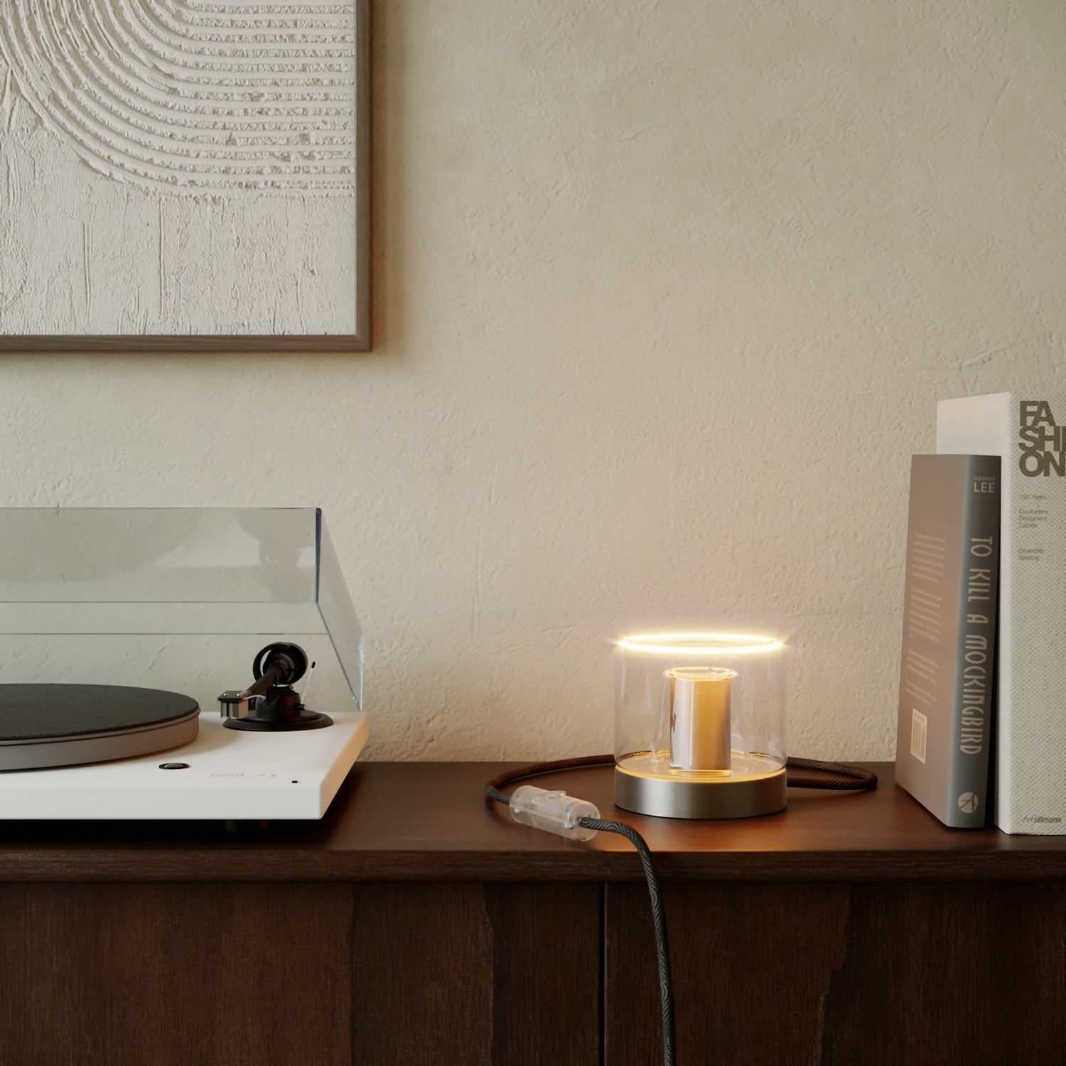 Lampada da tavolo Posaluce Ghost - Titanio satinato