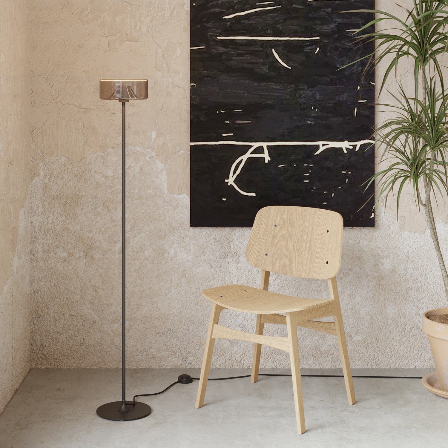 Lucande Lampada Da Terra Medira - 2 Luci Orientabili GU10, Metallo Nero, Altezza 124 Cm - Per Soggiorno, Sala Da Pranzo, Lettura