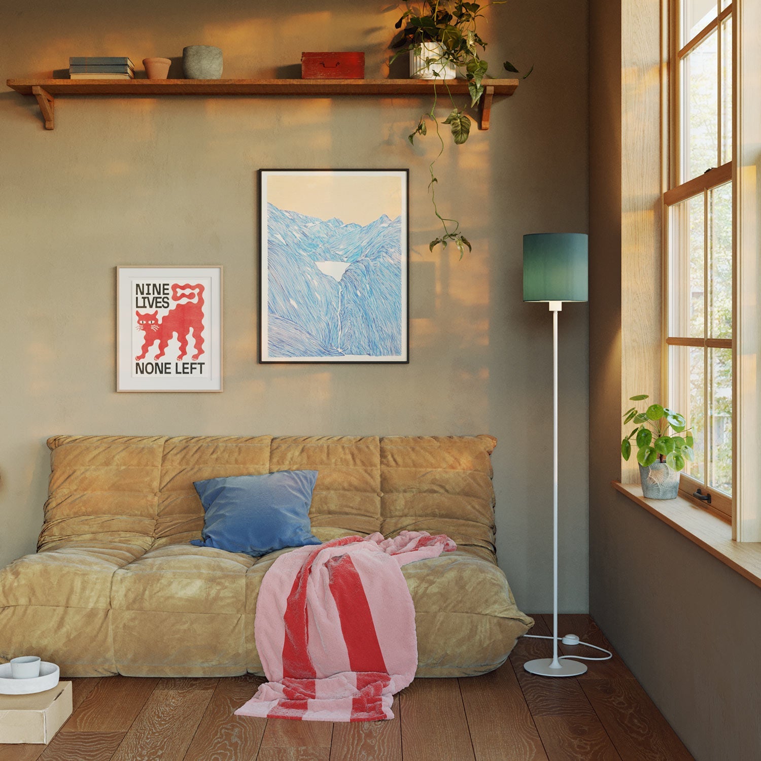 Lampada da terra Baval, lampada da terra in metallo/legno/tessuto nei colori nero/naturale/beige/bianco, paralume regolabile, interruttore a pedale, ripiani, altezza 164 cm, 1x E27, senza lampadina/e Lampada da terra Baval, lampada da terra in metallo/legno/tessuto nei colori nero/naturale/beige/bianco, paralume regolabile, interruttore a pedale, ripiani, altezza 164 cm, 1x E27, senza lampadina/e