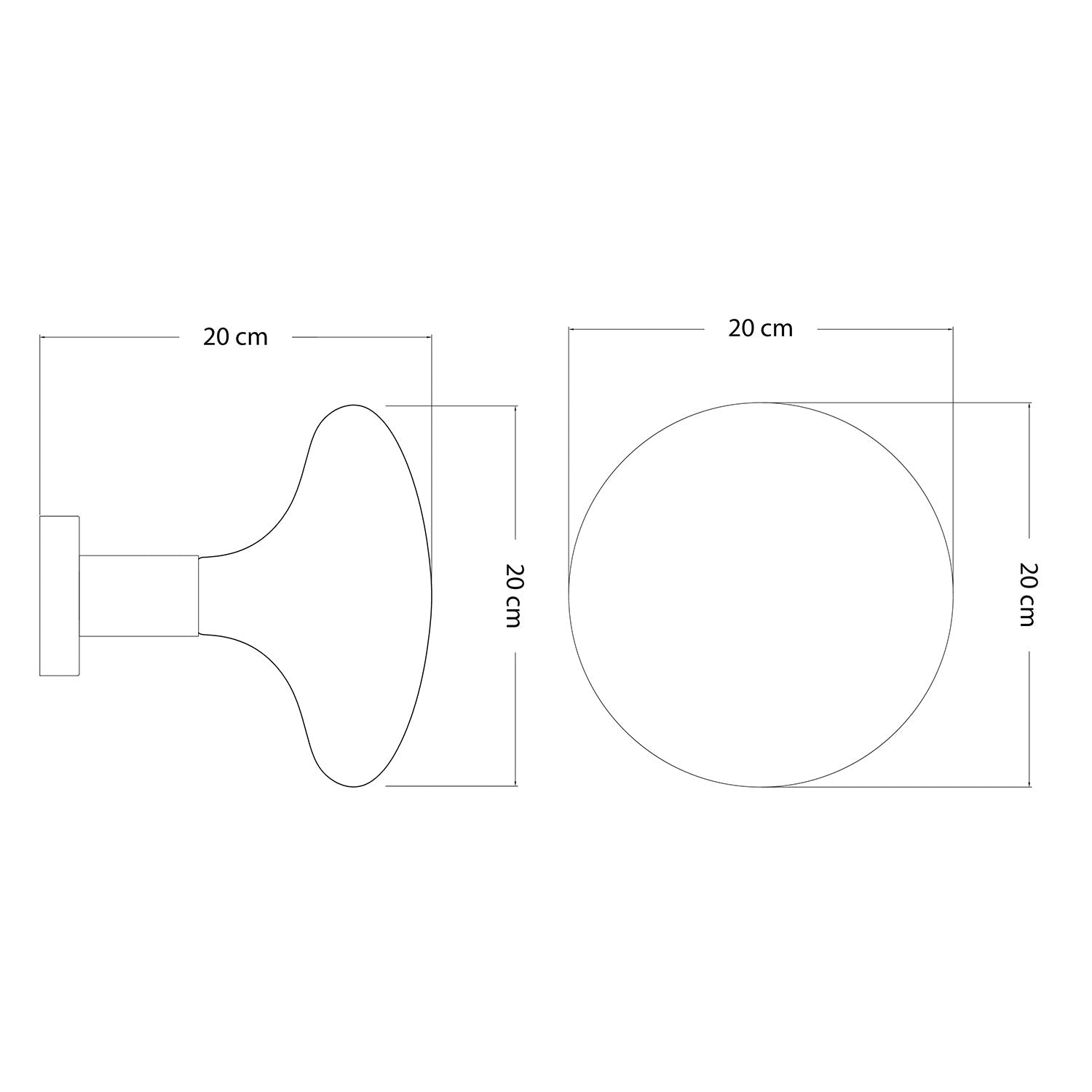 Lampada Fermaluce in metallo con lampadina Idra - Titanio satinato