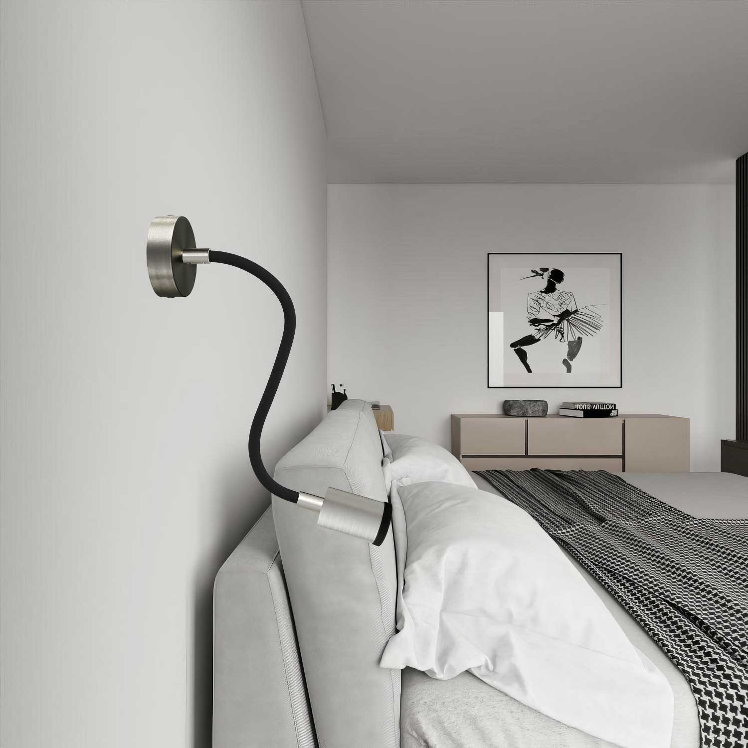 Lampada Mini faretto SPOTLIGHT GU1d0 Flex 30 da parete e soffitto - Titanio satinato