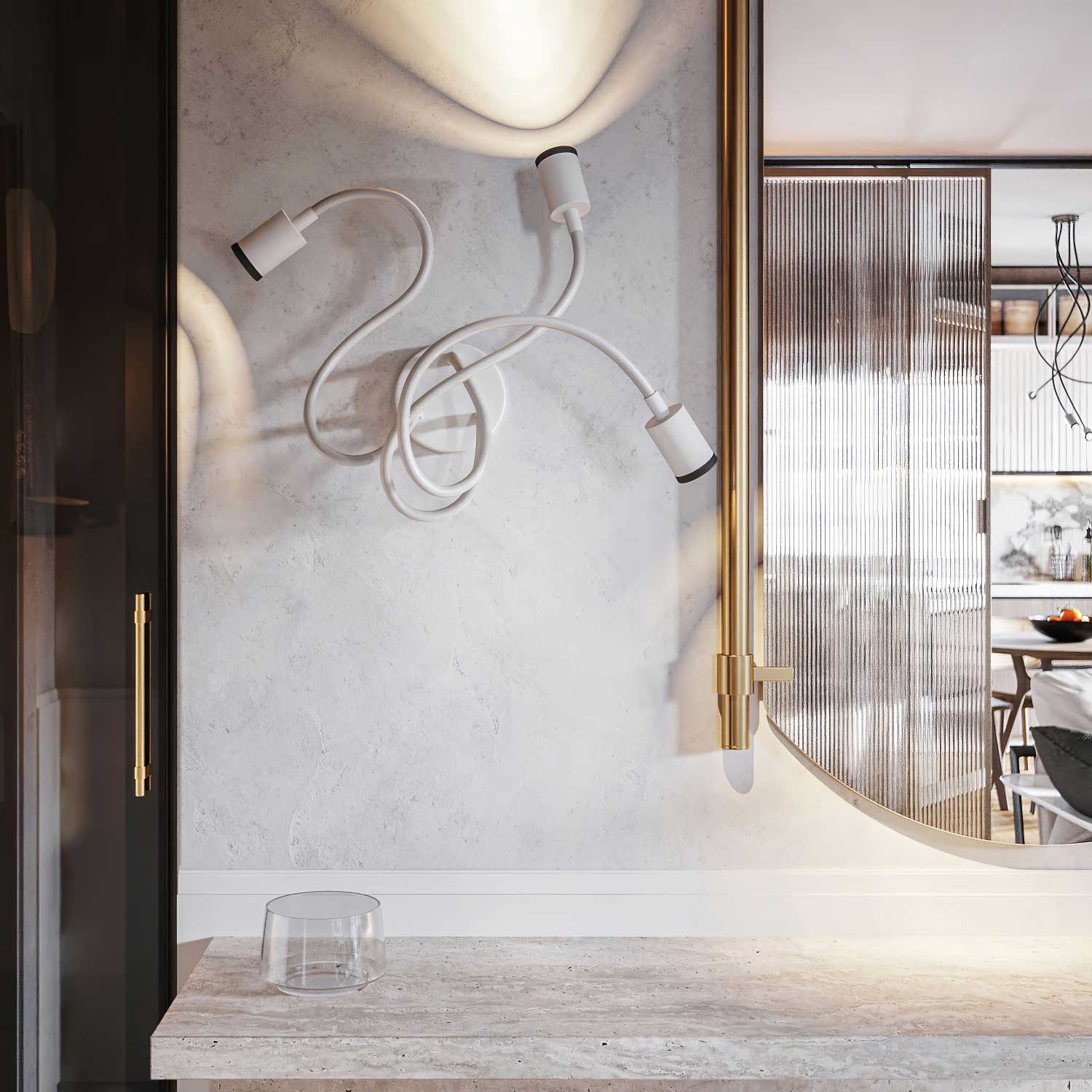 Lampada Mini faretto SPOTLIGHT GU1d0 Flex 60 da parete e soffitto - Bianco opaco