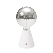 Lampada portatile ricaricabile Cabless01 con lampadina globo mezza sfera argento - Bianco