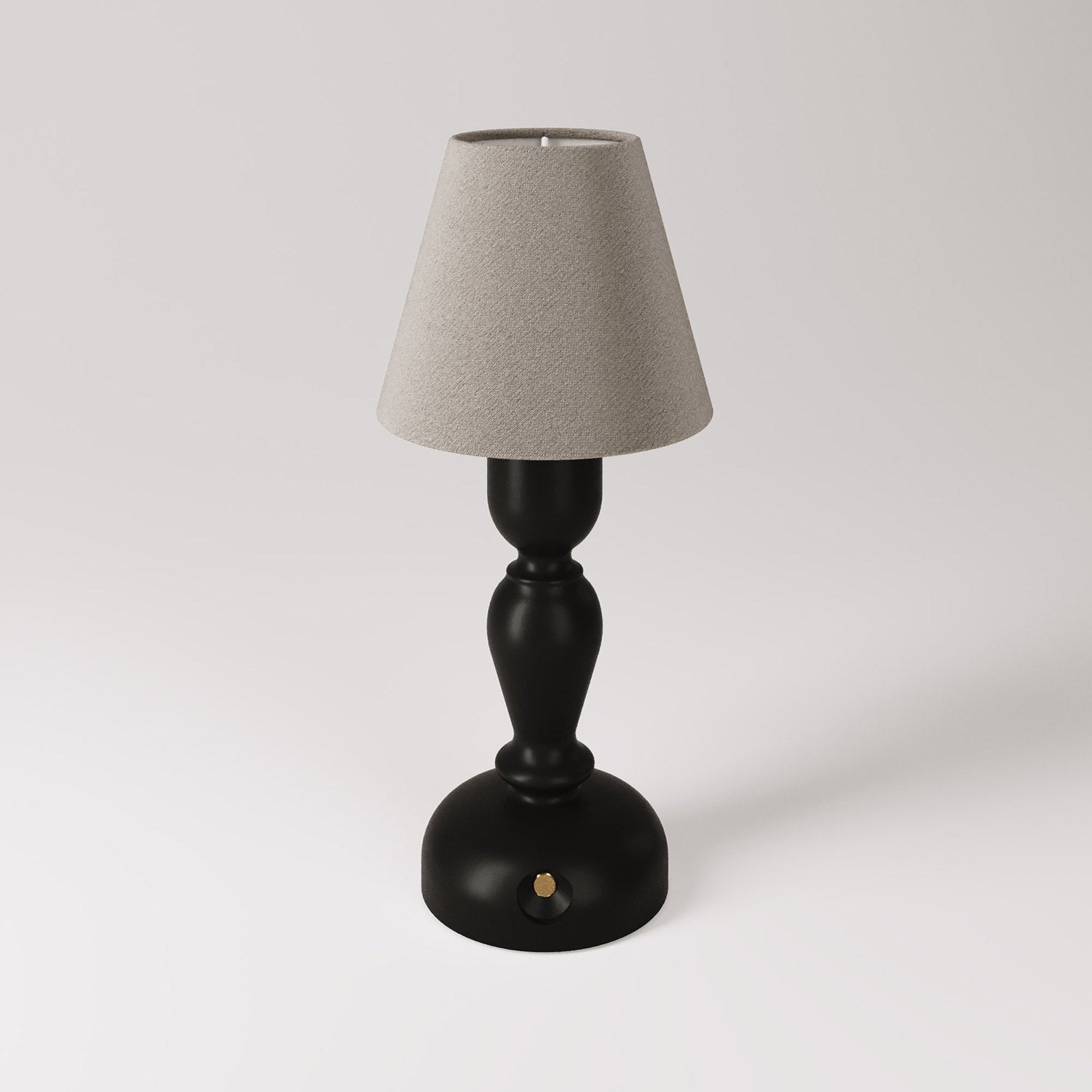 Lampada portatile ricaricabile Cabless14 con lampadina a goccia e paralume - Nero - Creative Cables