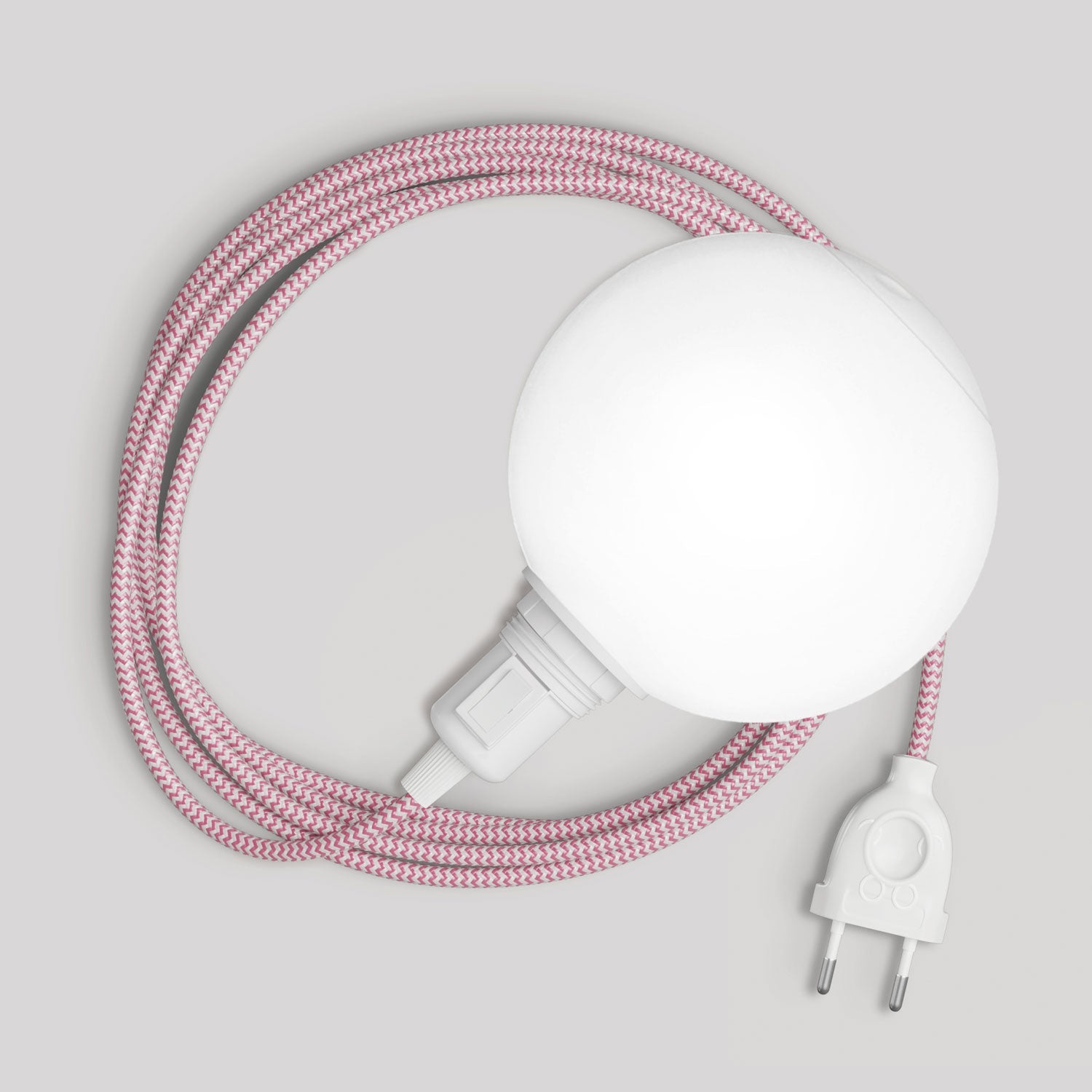 Lampada portatile Snake con interruttore sul portalampada, spina, paralume infrangibile Unbreak-a-Ball e cavo RZ08