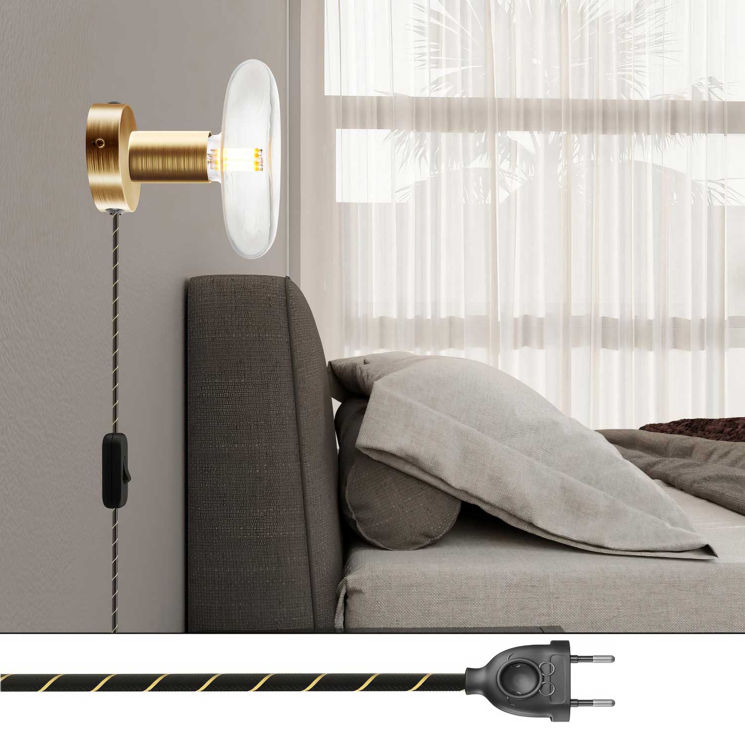 Lampada Spostaluce in metallo - Bronzo satinato - Creative Cables