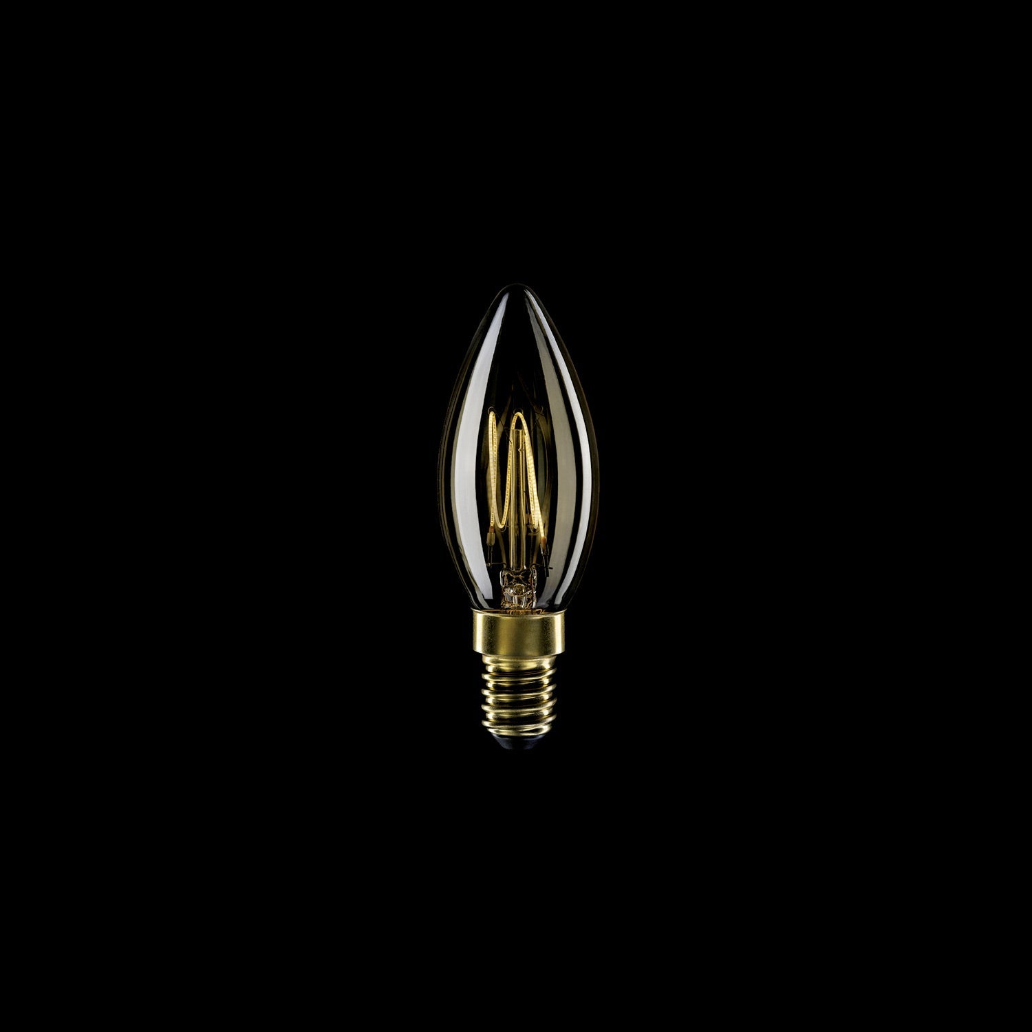 Lampadina LED Dorata Carbon Line filamento verticale Candela C35 3,5W 300Lm E14 2700K Dimmerabile - C51 - Creative Cables