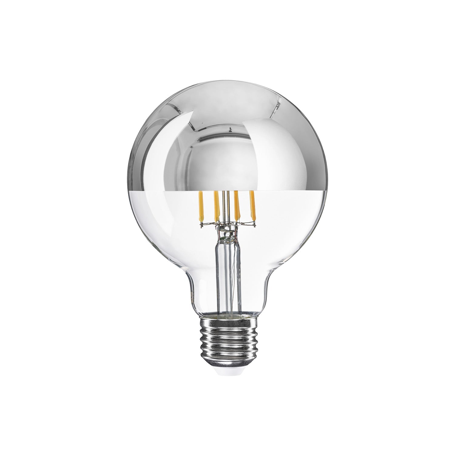 Lampadina LED Mezza Sfera Argento Globo G95 7W 650Lm E27 2700K Dimmerabile - A04 - Creative Cables