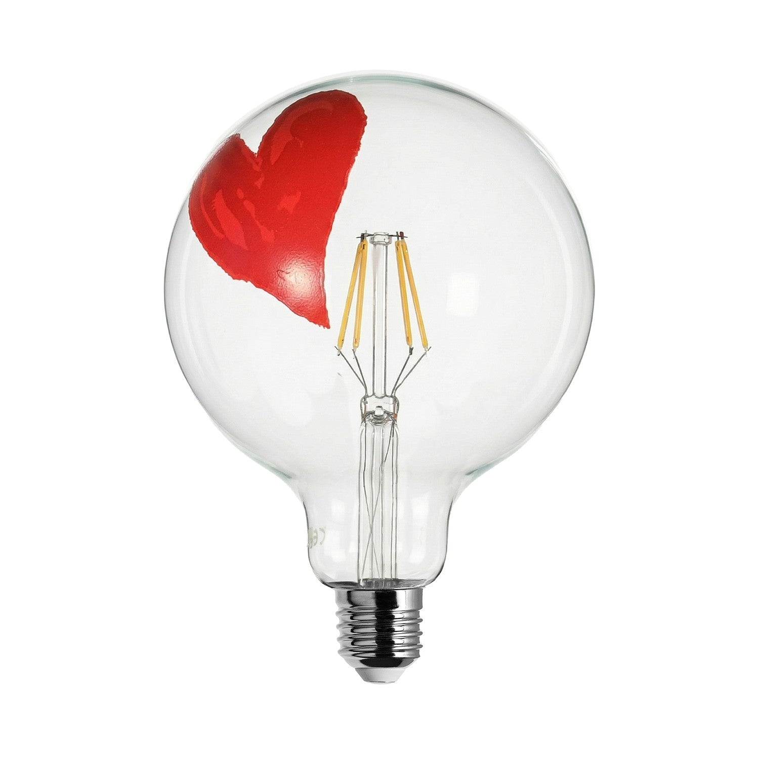 Lampadina LED Tattoo Pop Heart G125 4,5W 470Lm E27 2700K Dimmerabile - Rosso