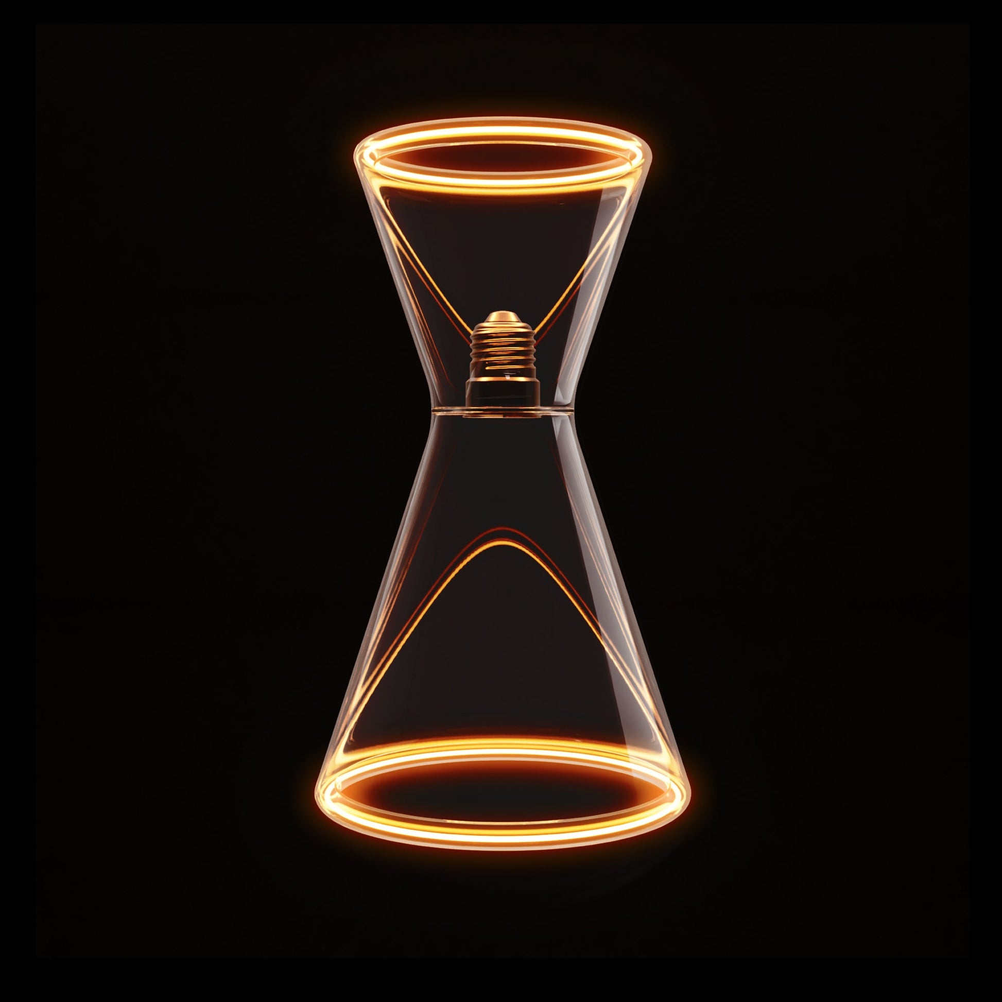 Lampadina LED Trasparente Ghost Line Doppio Cono 8W 780 Lm E27 2200K Dimmerabile - G08 - Creative Cables