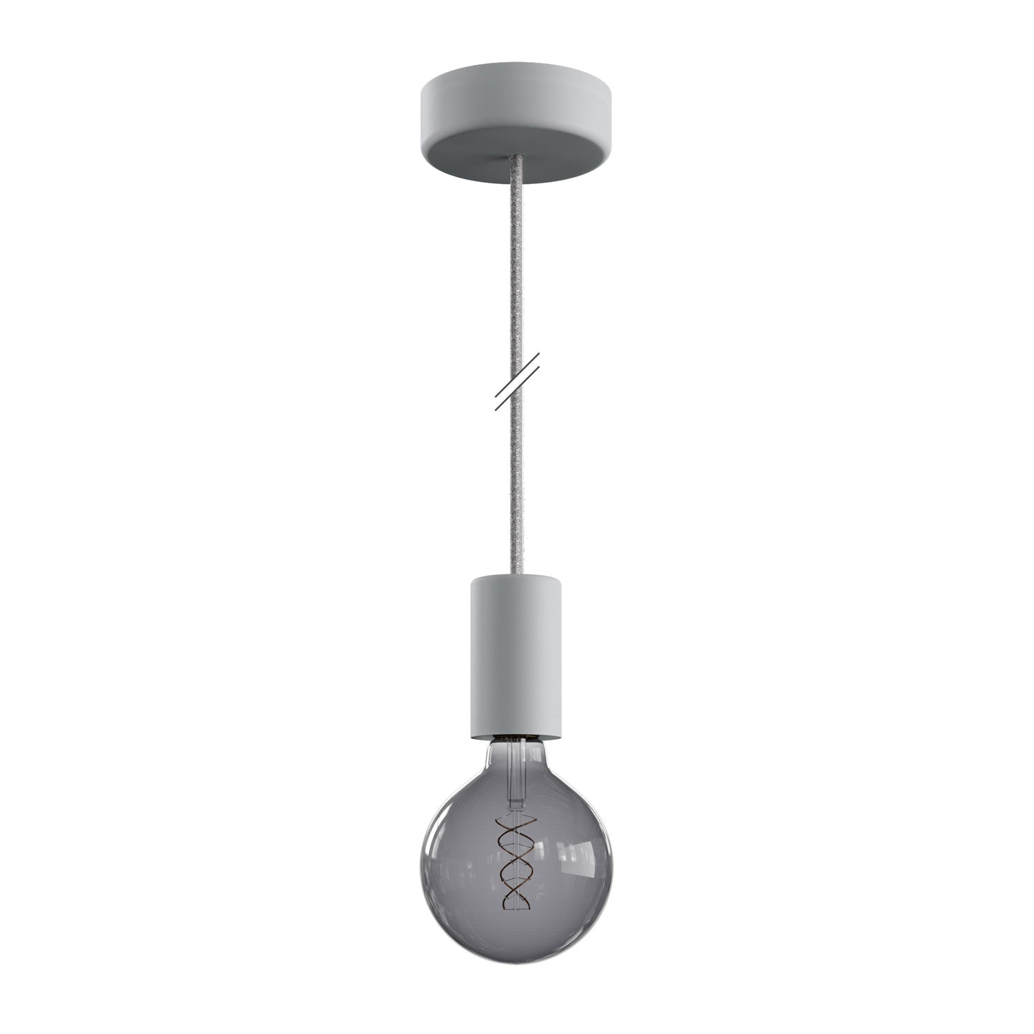 Modulair ELEGANT Lampada da esterno con 1,5 m cavo tessile, rosone e portalampada in silicone IP65 waterproof - Grigio ghiaccio