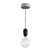 Modulair Lampada per paralume da esterni con 1,5 m cavo tessile, rosone e portalampada IP65 waterproof - Grigio ghiaccio