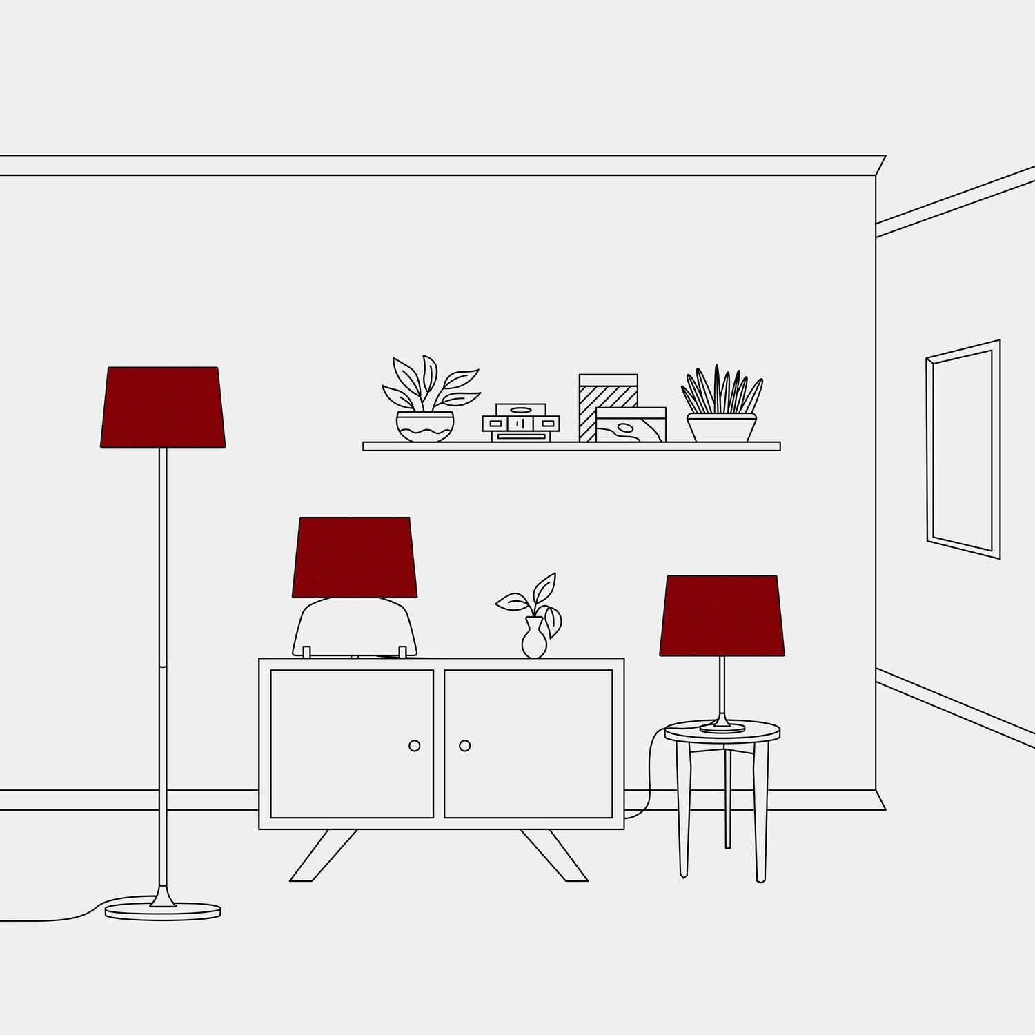 Paralume Athena con attacco E27 per lampada da tavolo - Made in Italy - Lana aragosta