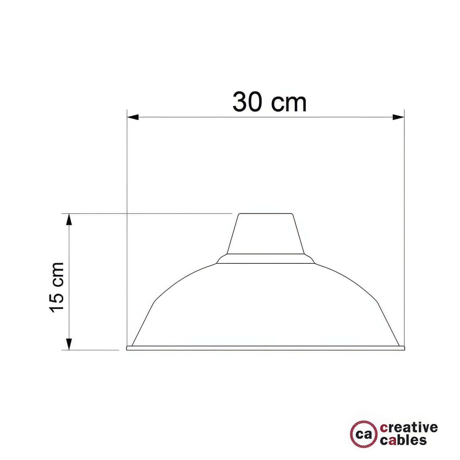 Paralume Bistrot in metallo smaltato con attacco E27, diametro 30 cm - Verde - Creative Cables