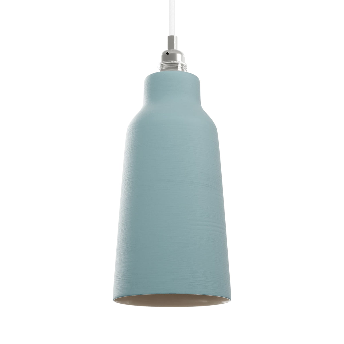 Paralume Bottiglia in ceramica per lampadario - Azzurro / Bianco