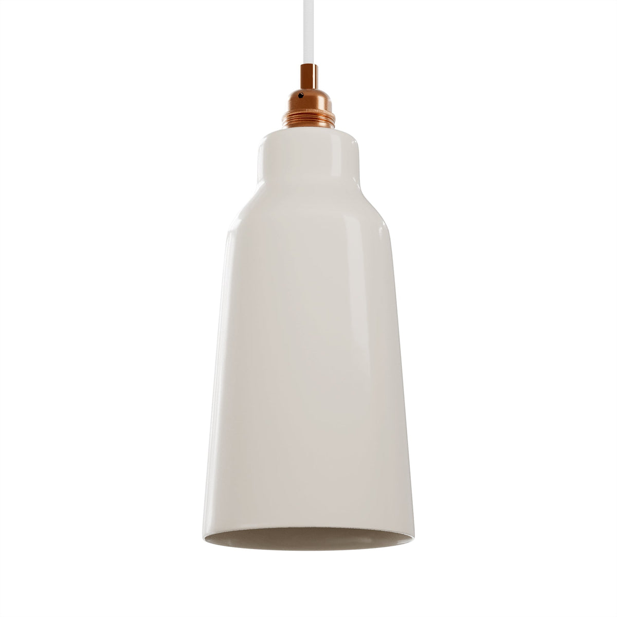 Paralume Bottiglia in ceramica per lampadario - Bianco lucido
