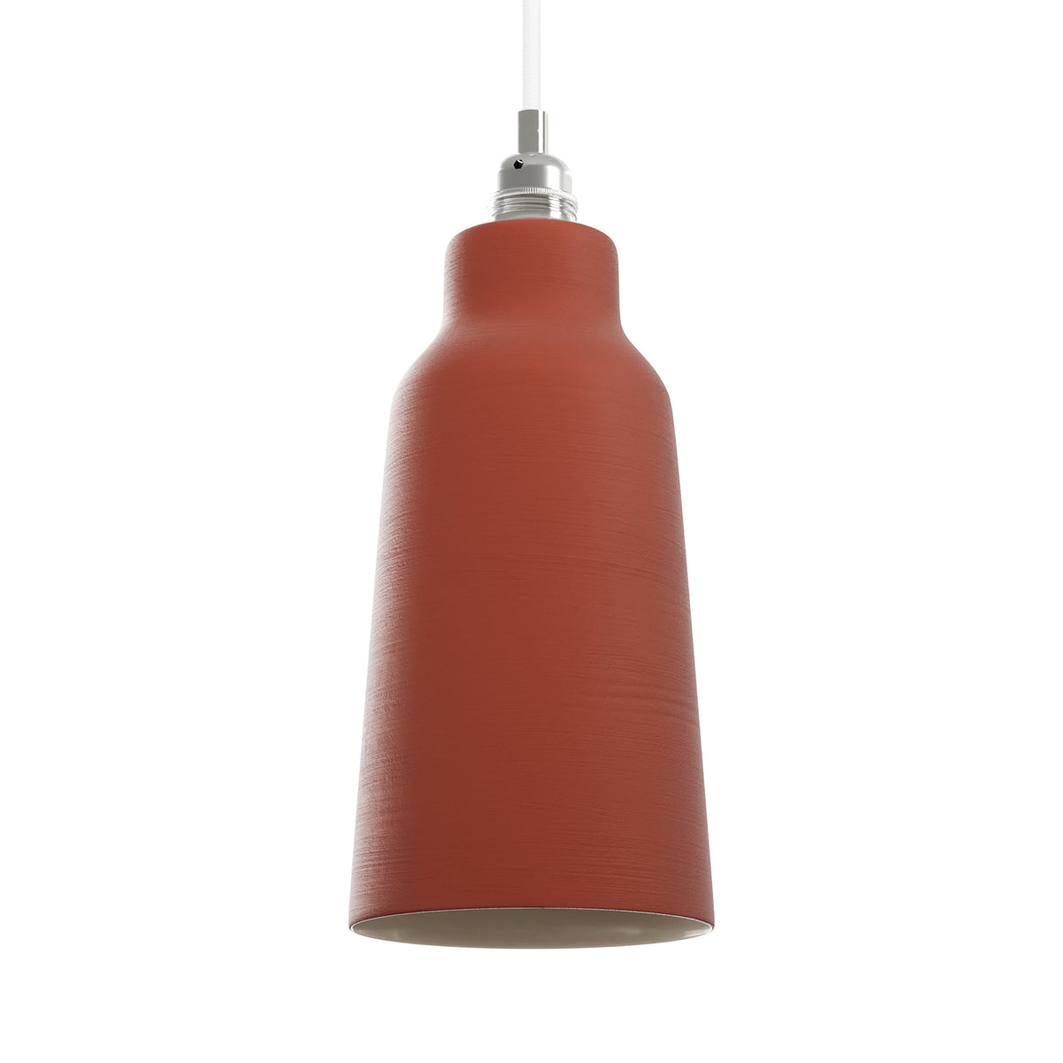 Paralume Bottiglia in ceramica per lampadario - Corallo / Bianco
