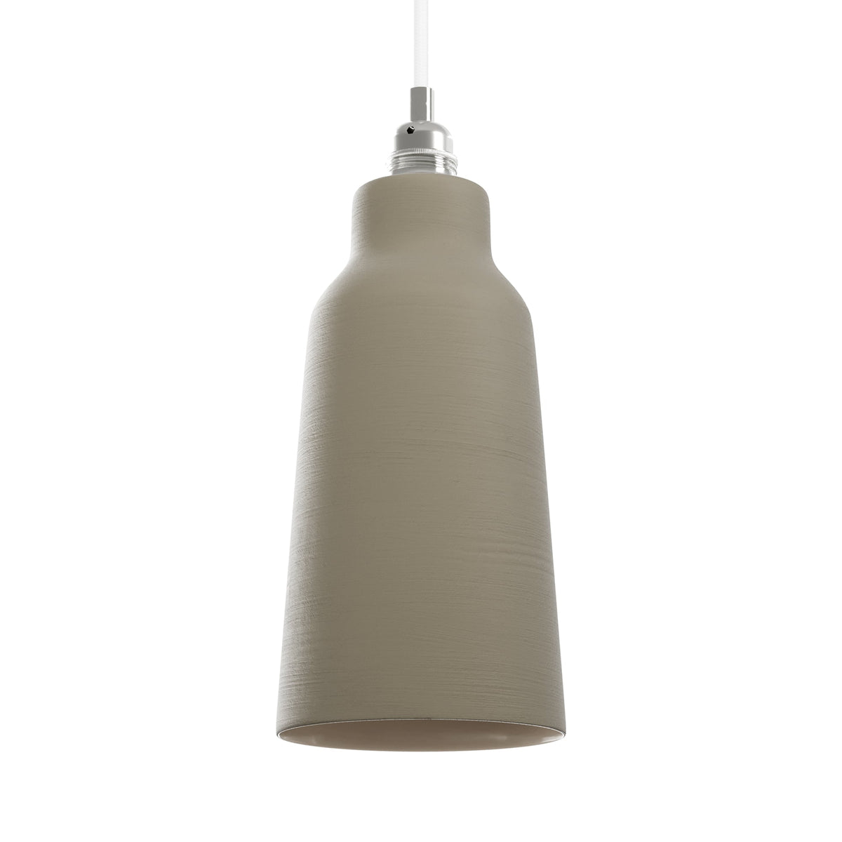 Paralume Bottiglia in ceramica per lampadario - Tortora / Bianco