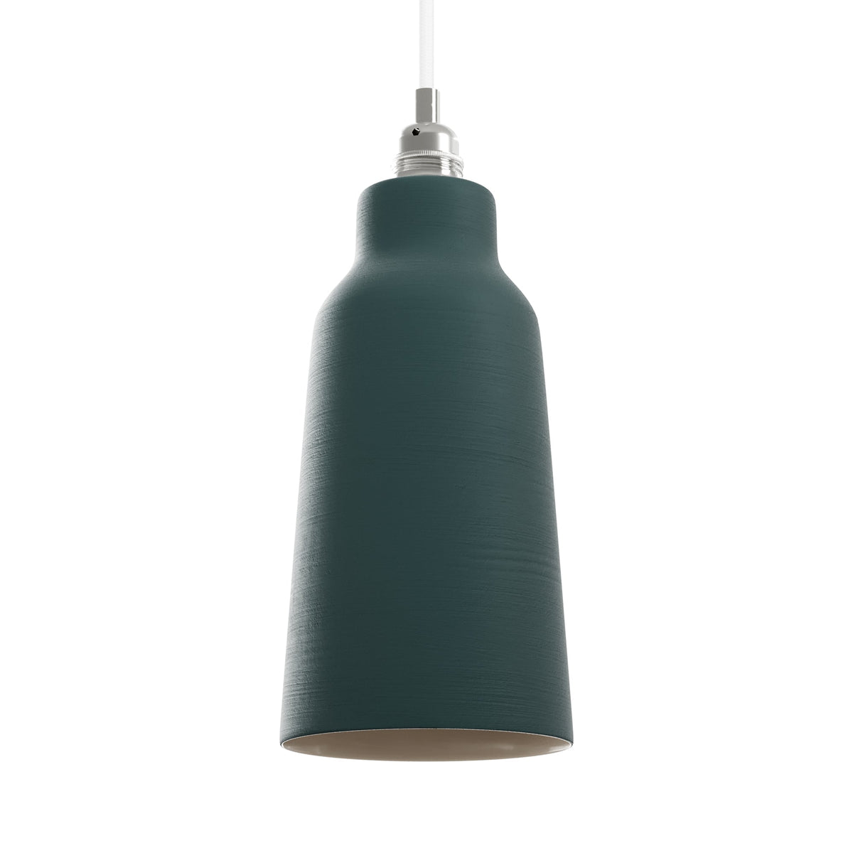 Paralume Bottiglia in ceramica per lampadario - Verde / Bianco