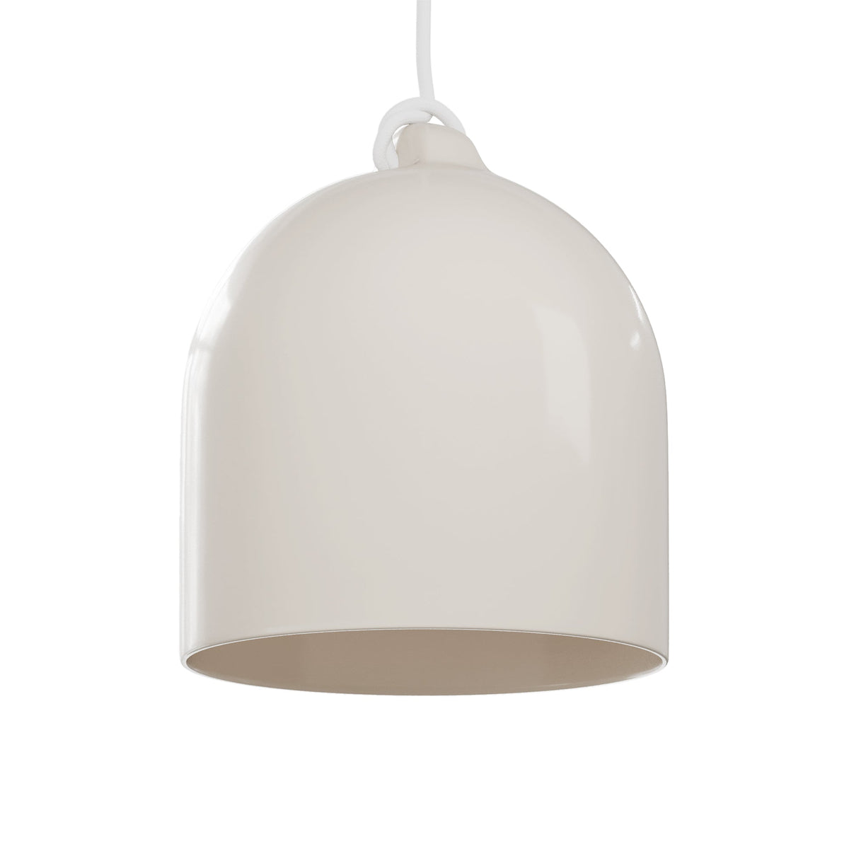 Paralume Campana M in ceramica per lampadario - Bianco lucido