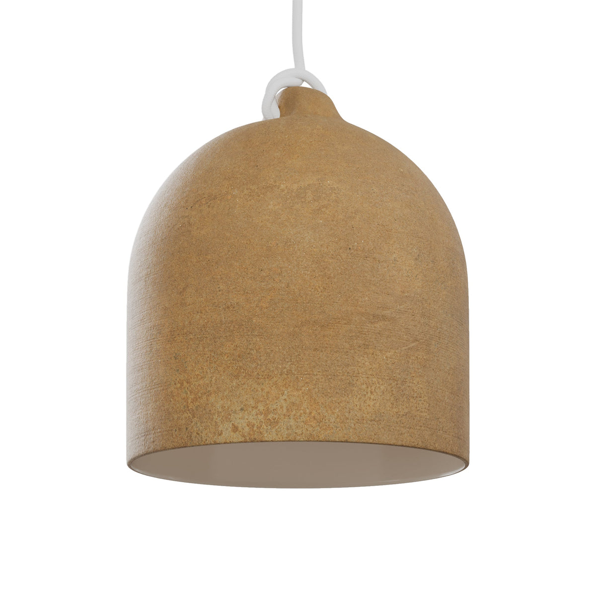 Paralume Campana M in ceramica per lampadario - Effetto corten / Bianco