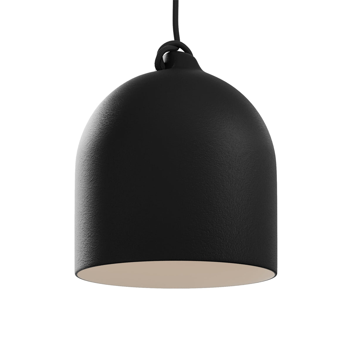 Paralume Campana M in ceramica per lampadario - Effetto lavagna / Bianco opaco