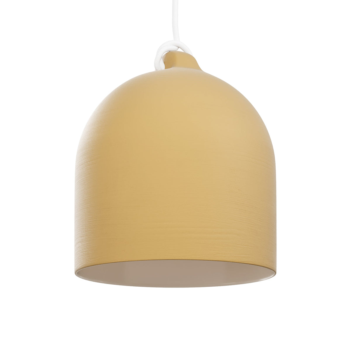 Paralume Campana M in ceramica per lampadario - Giallo / Bianco