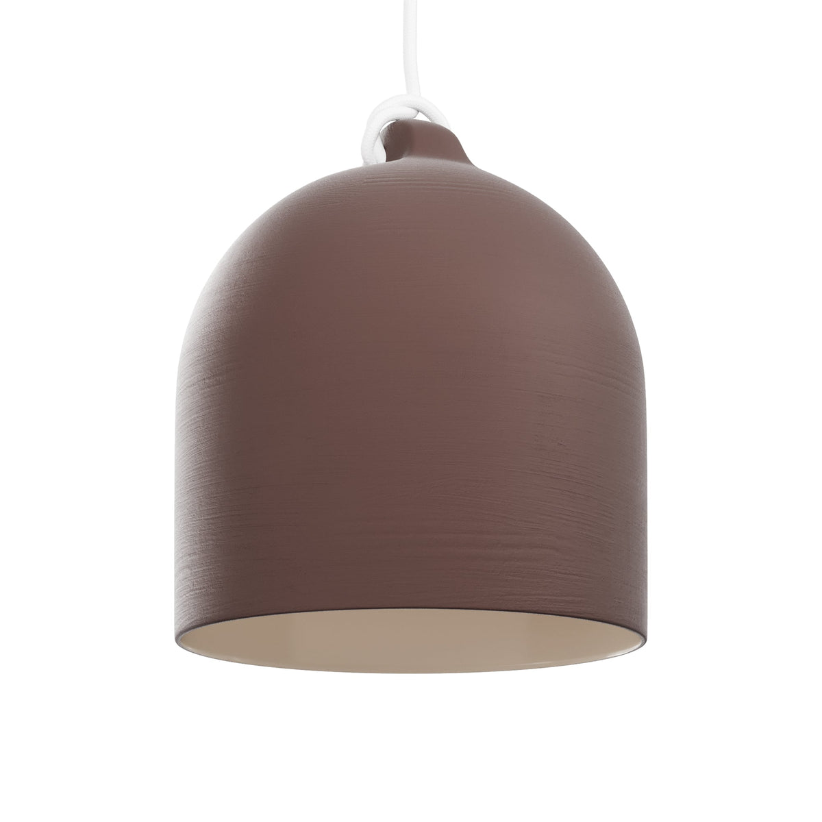 Paralume Campana M in ceramica per lampadario - Marrone / Bianco