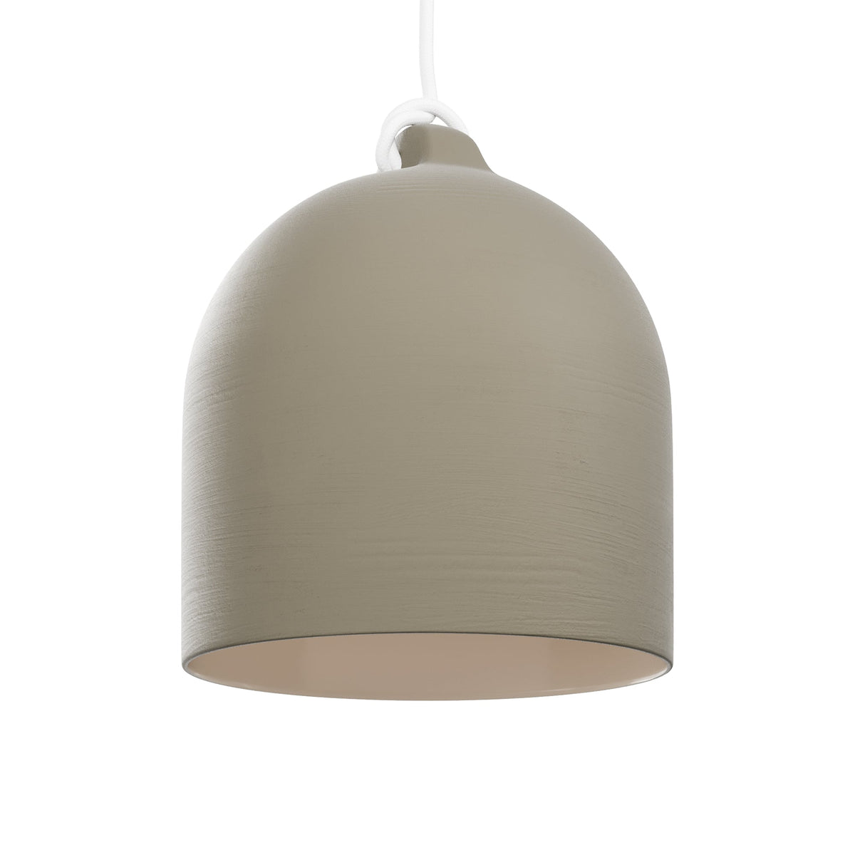 Paralume Campana M in ceramica per lampadario - Tortora / Bianco