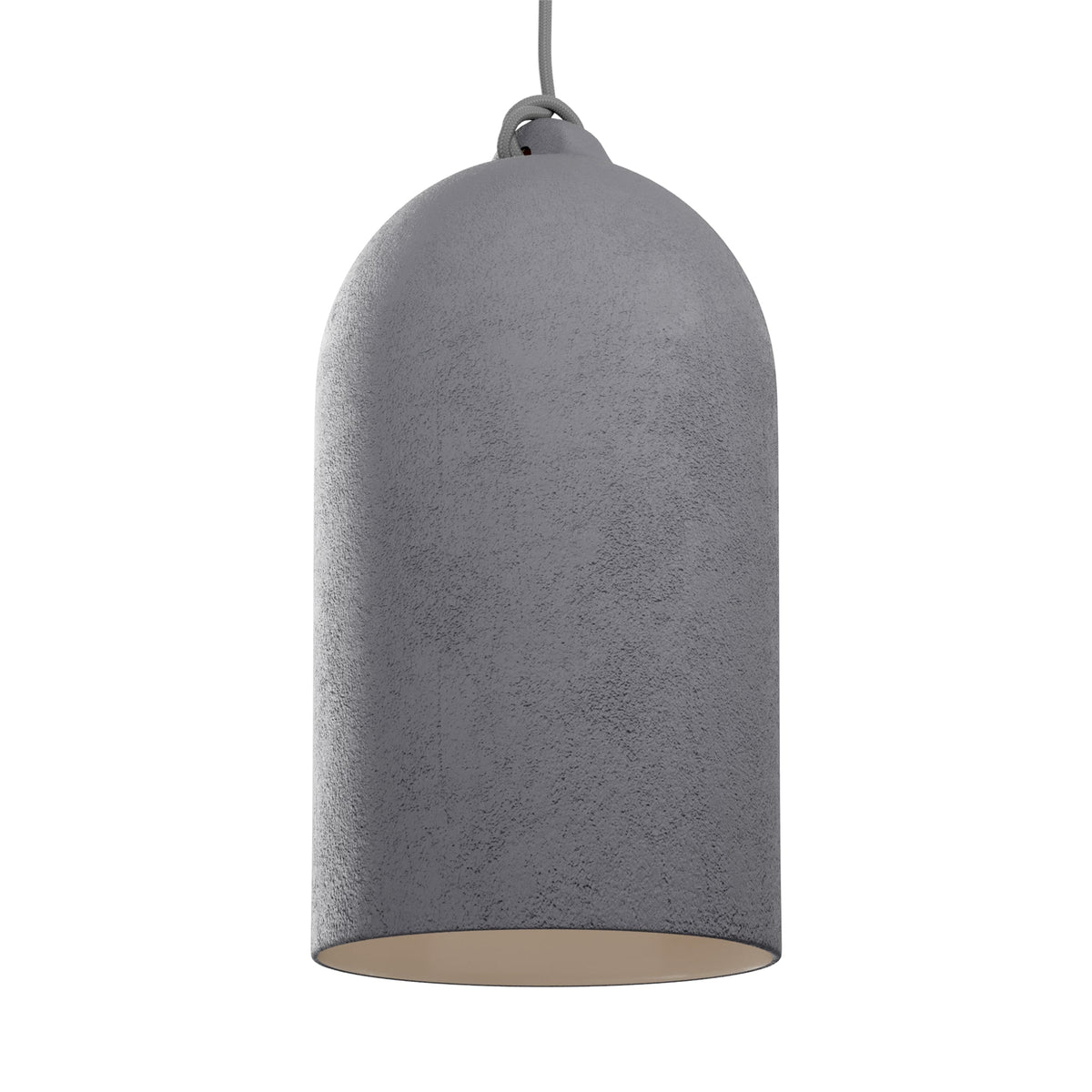 Paralume Campana XL in ceramica per lampadario - Effetto cemento / Bianco