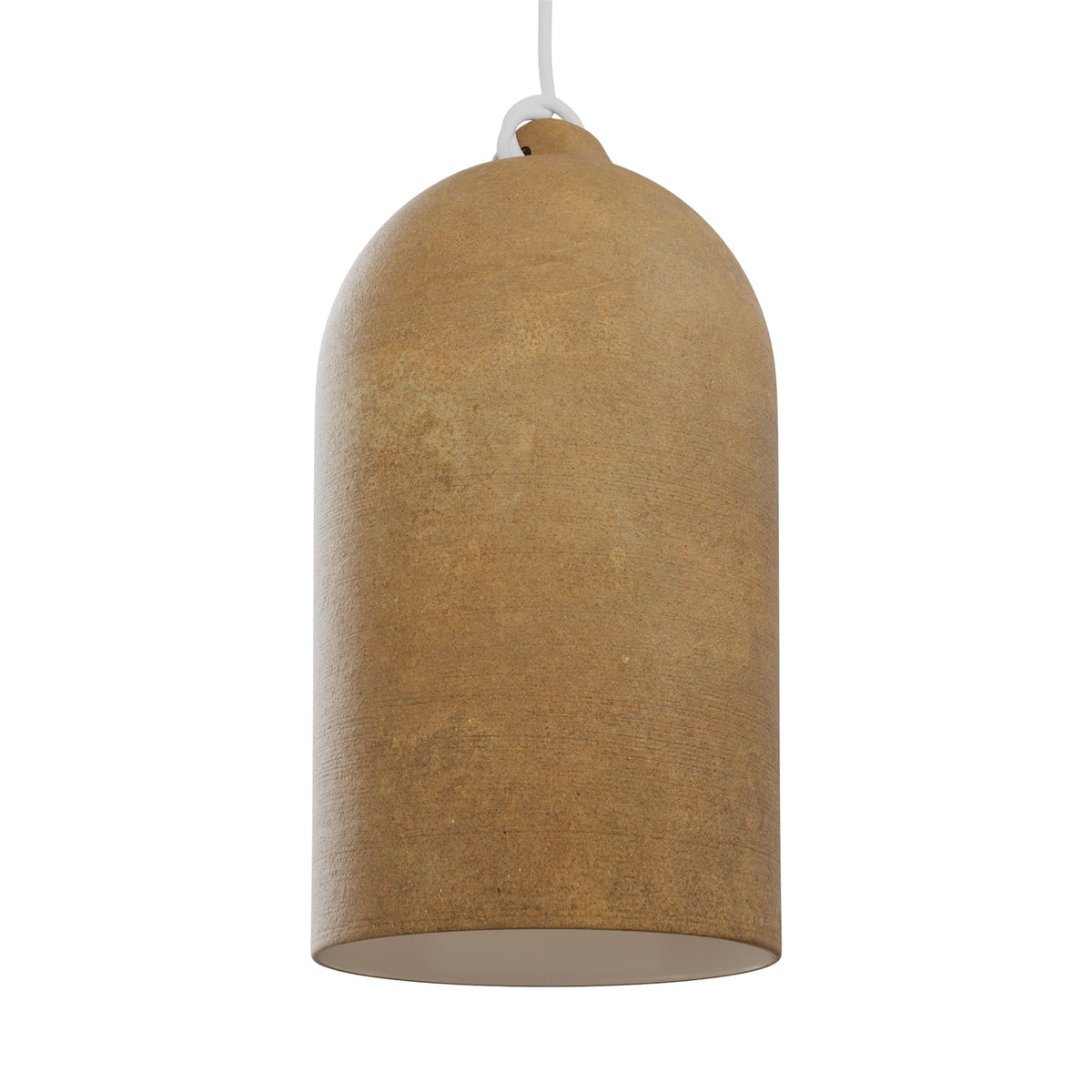 Paralume Campana XL in ceramica per lampadario - Effetto corten / Bianco