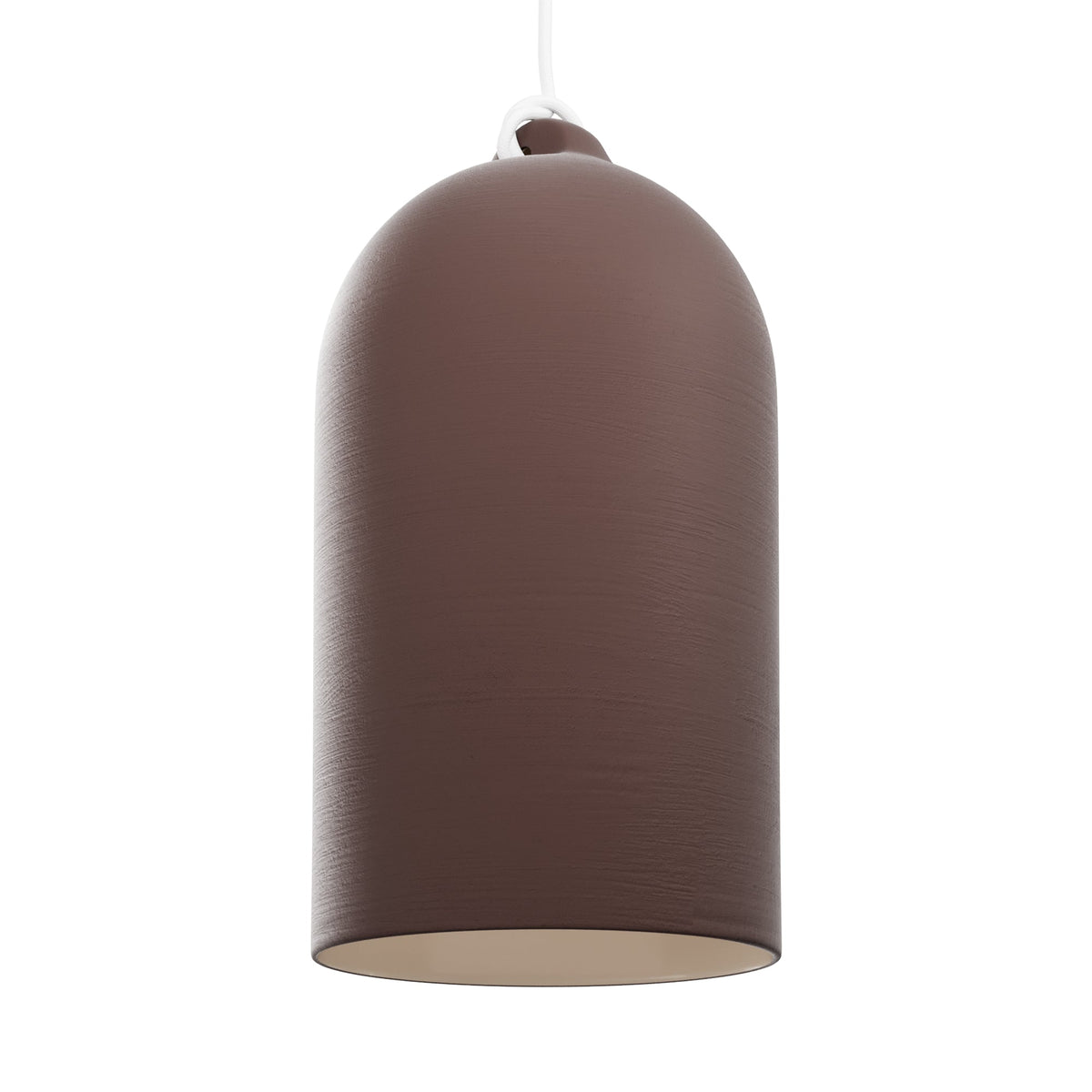 Paralume Campana XL in ceramica per lampadario - Marrone / Bianco