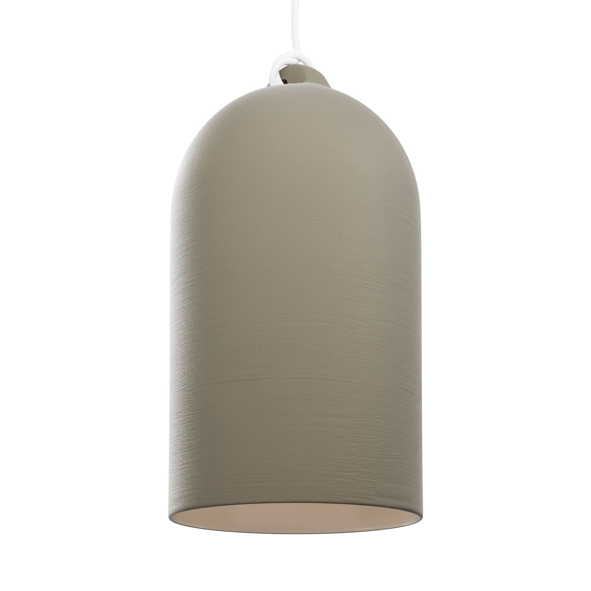 Paralume Campana XL in ceramica per lampadario - Tortora / Bianco