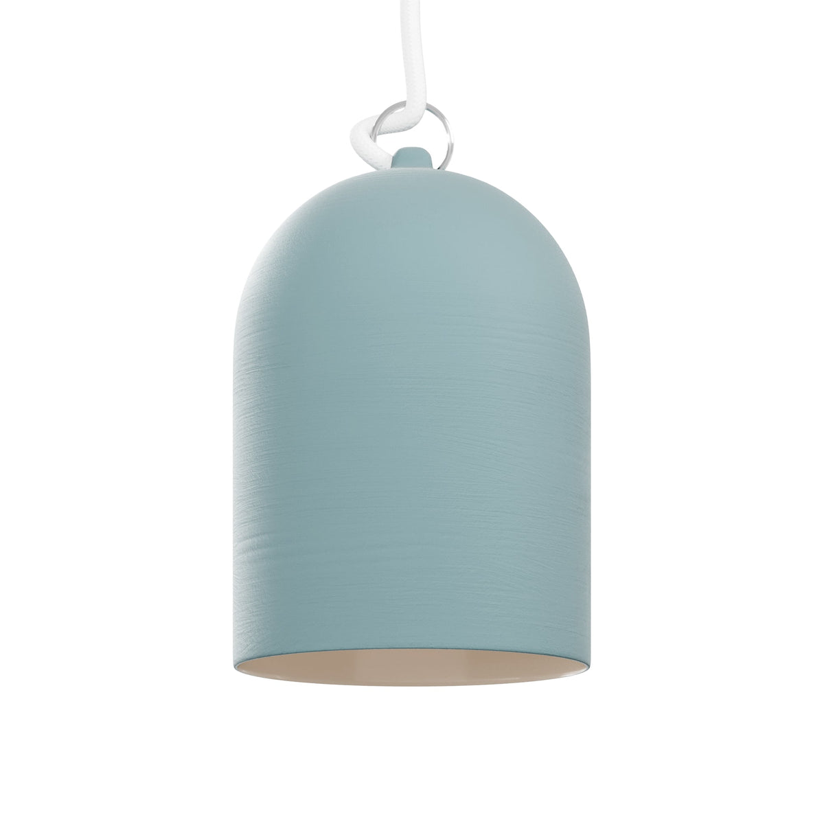Paralume Campana XS in ceramica per lampadario - Azzurro / Bianco - Creative Cables