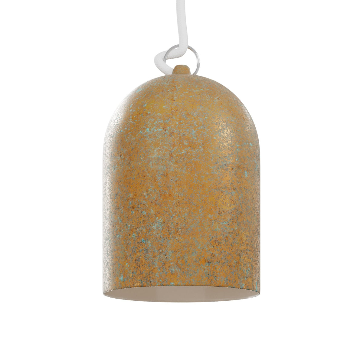 Paralume Campana XS in ceramica per lampadario - Effetto verde rame / Bianco - Creative Cables