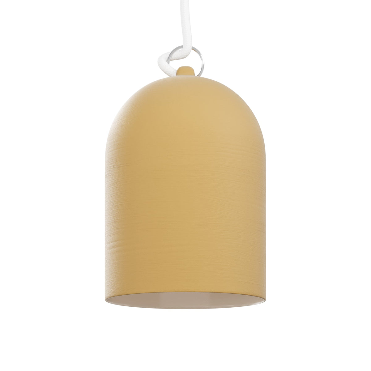 Paralume Campana XS in ceramica per lampadario - Giallo / Bianco - Creative Cables
