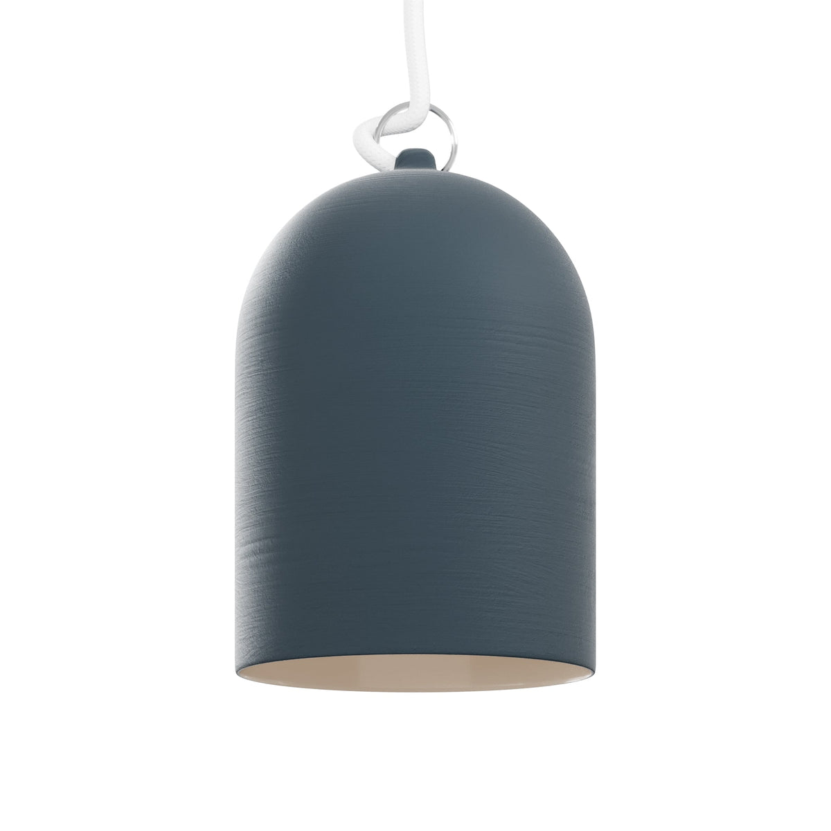 Paralume Campana XS in ceramica per lampadario - Petrolio / Bianco - Creative Cables