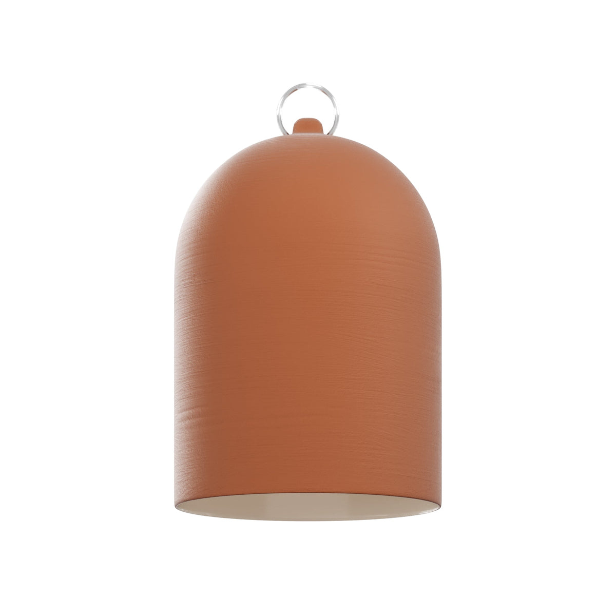 Paralume Campana XS in ceramica per lampadario - Terracotta / Bianco