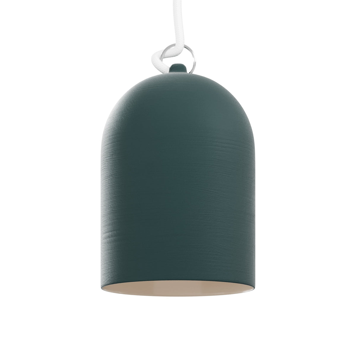 Paralume Campana XS in ceramica per lampadario - Verde / Bianco