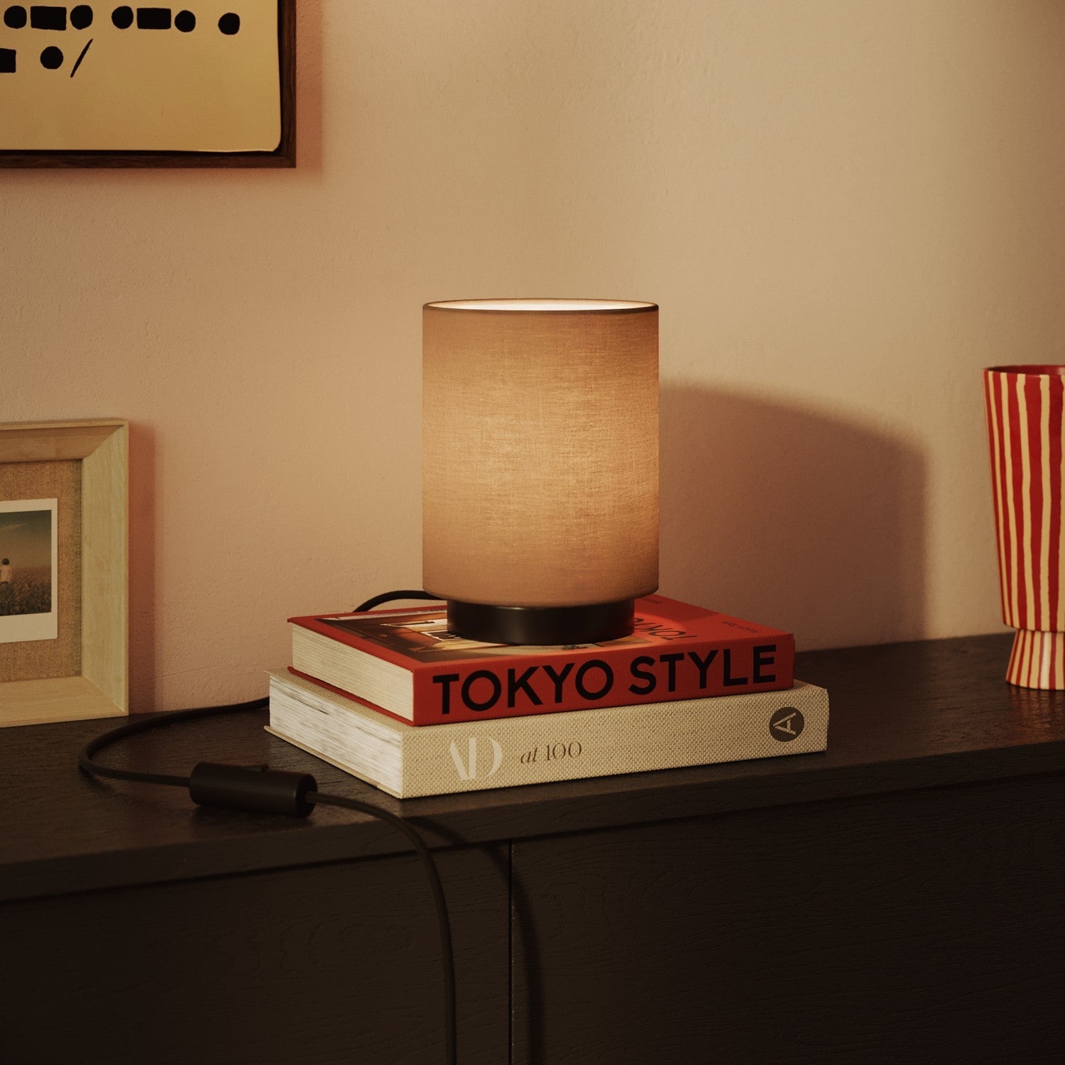 Paralume Cilindro S in tessuto con attacco E27 - Made in Italy - Arenal Cenere