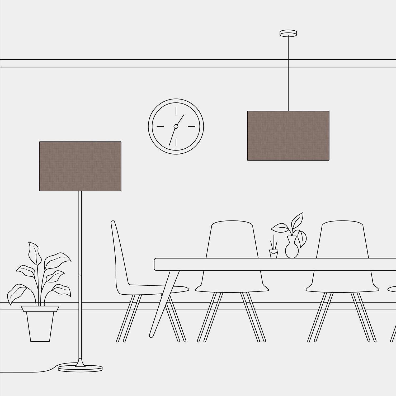 Paralume Cilindro XXL in tessuto con attacco E27 - Made in Italy - Camelot Marrone