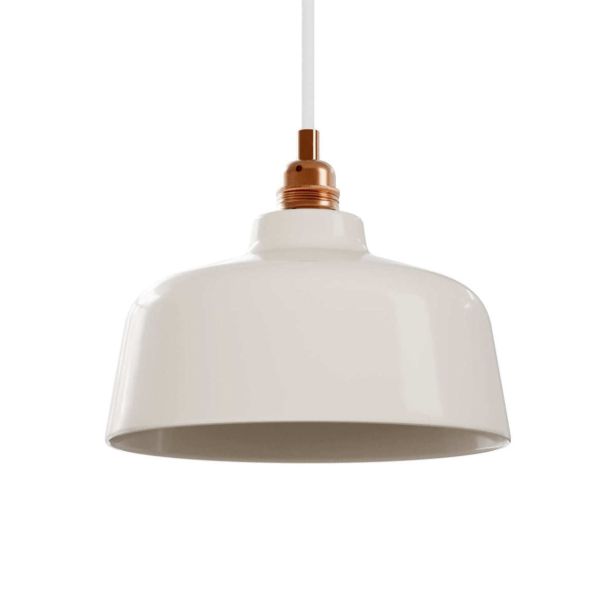 Paralume Coppa in ceramica per lampadario - Bianco lucido