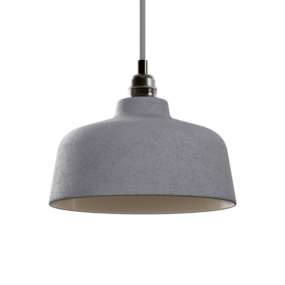 Paralume Coppa in ceramica per lampadario - Effetto cemento / Bianco