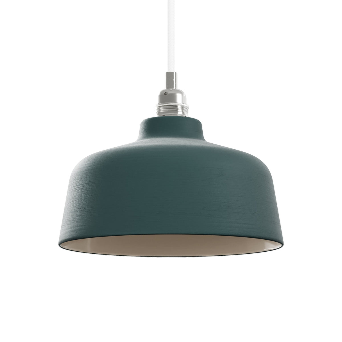 Paralume Coppa in ceramica per lampadario - Verde / Bianco