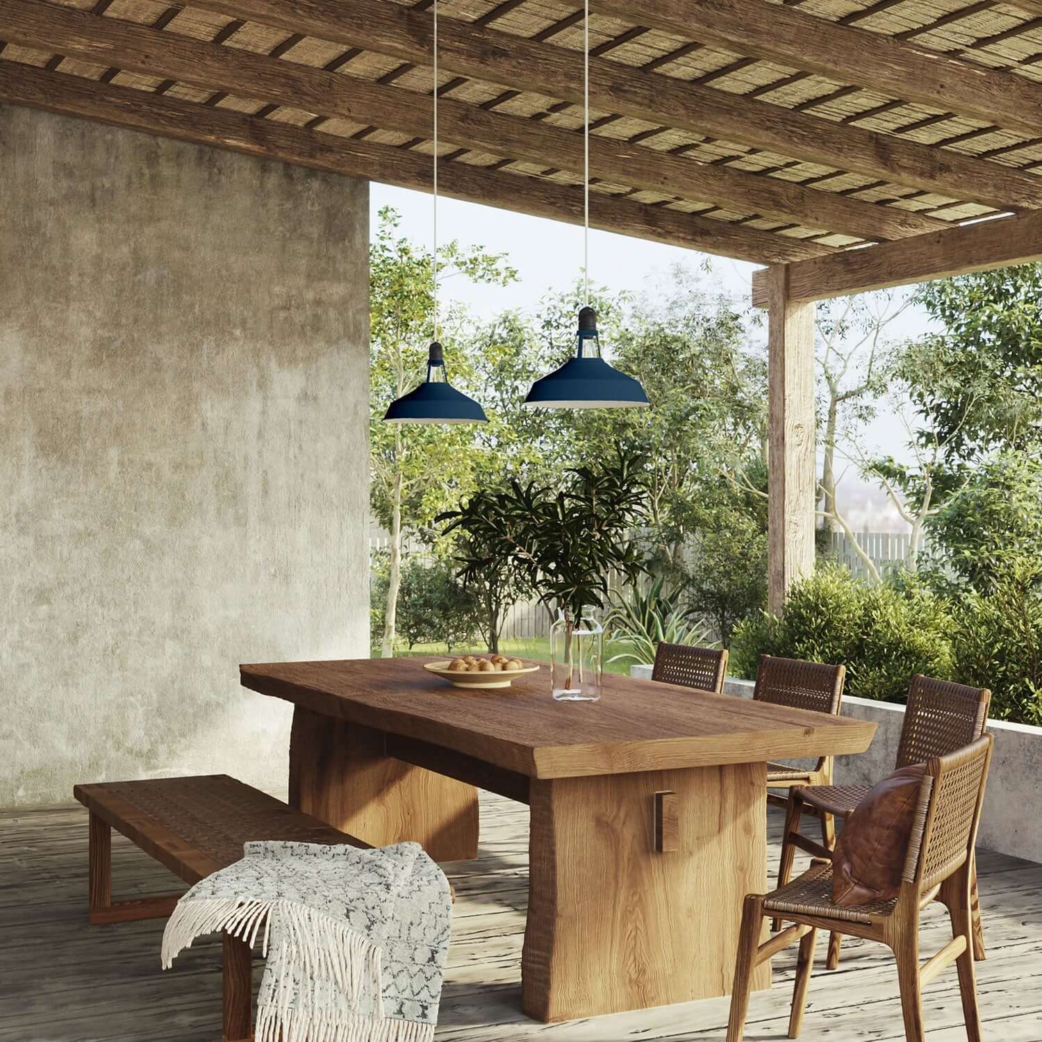 Paralume Harbour in metallo smaltato con attacco E27, diametro 38 cm - Petrolio - Creative Cables