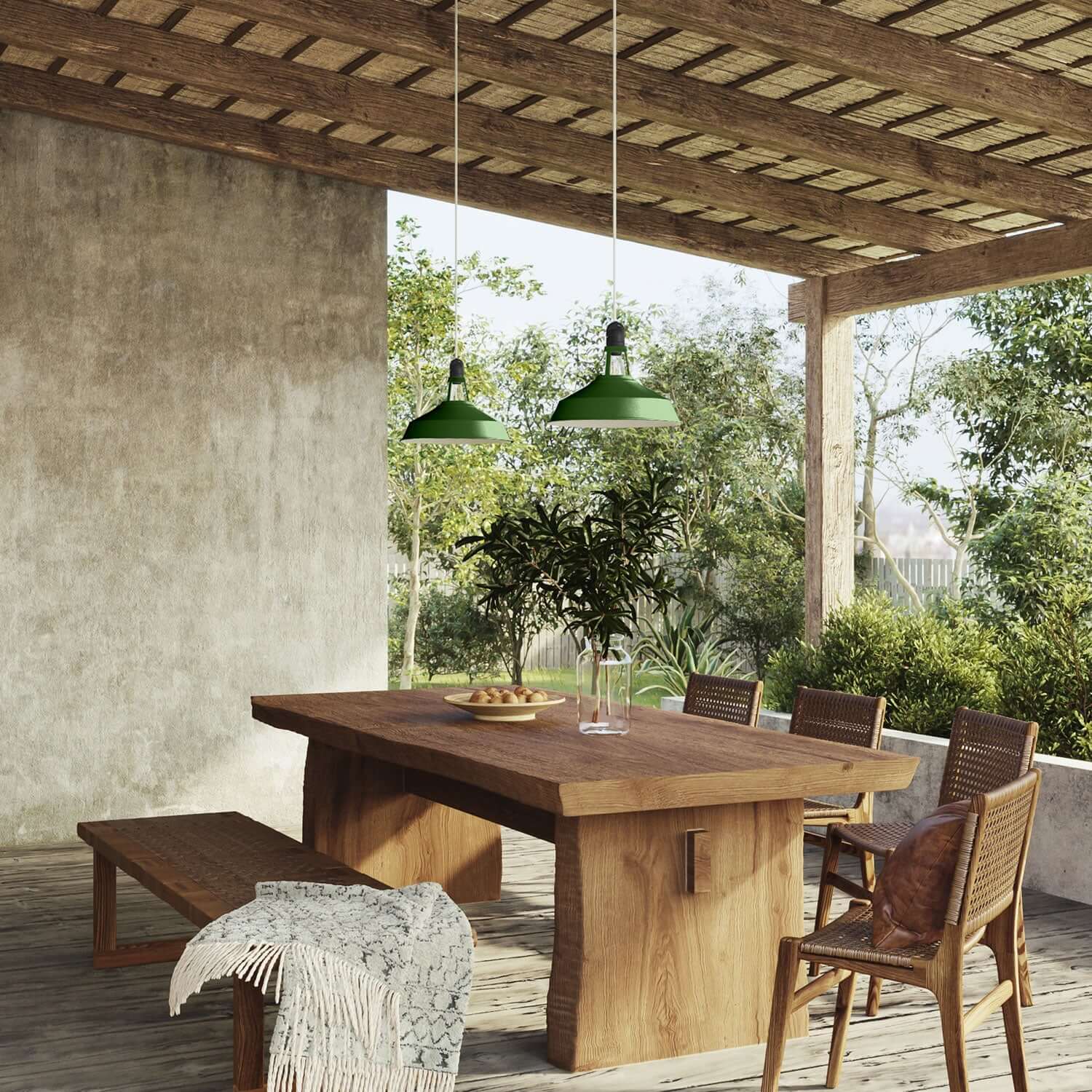 Paralume Harbour in metallo smaltato con attacco E27, diametro 38 cm - Verde - Creative Cables