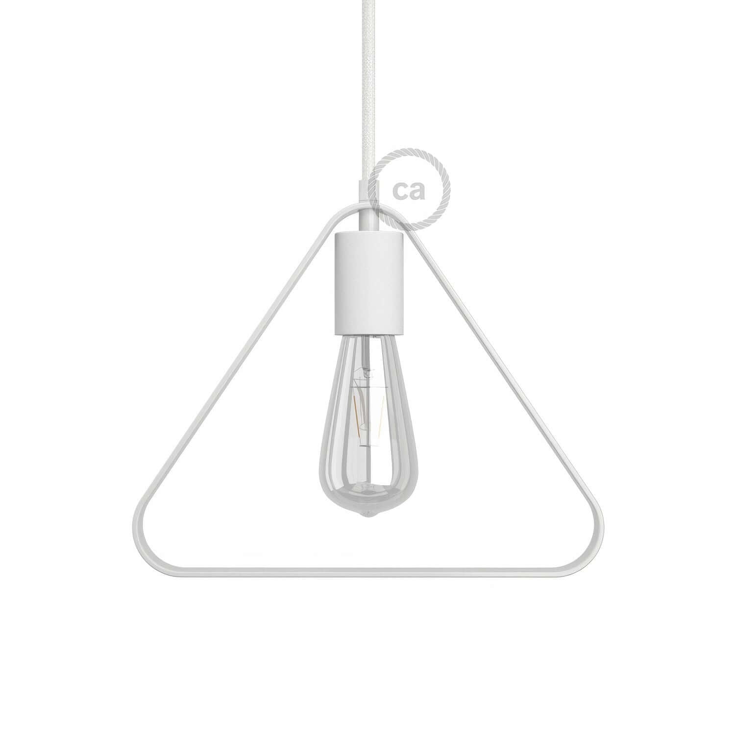 Paralume in metallo Duedì Apex con copriportalampada in metallo e portalampada E27 - Bianco - Creative Cables