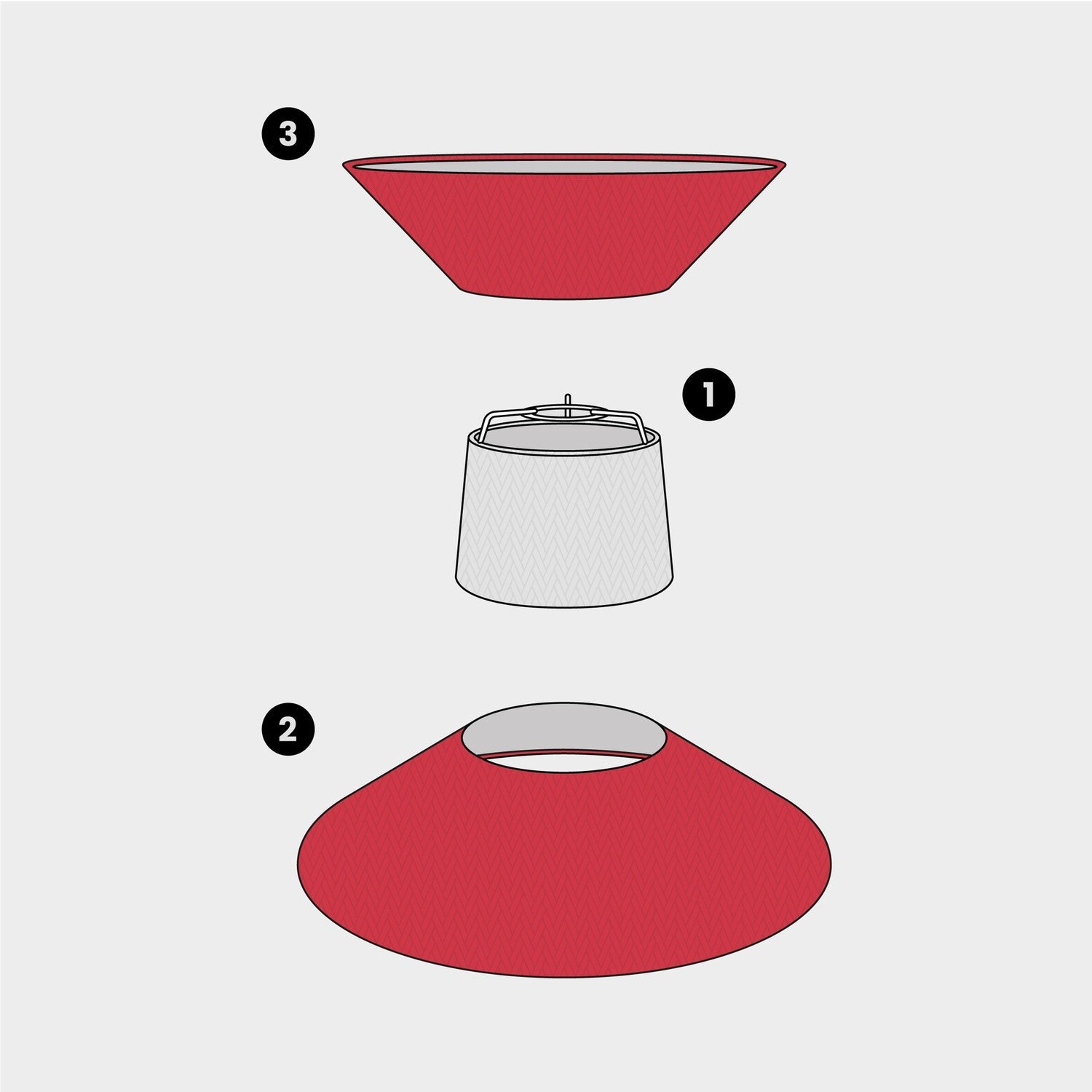 Paralume in tessuto Clessidra Teletta rosso - Made in Italy Arenal sabbia