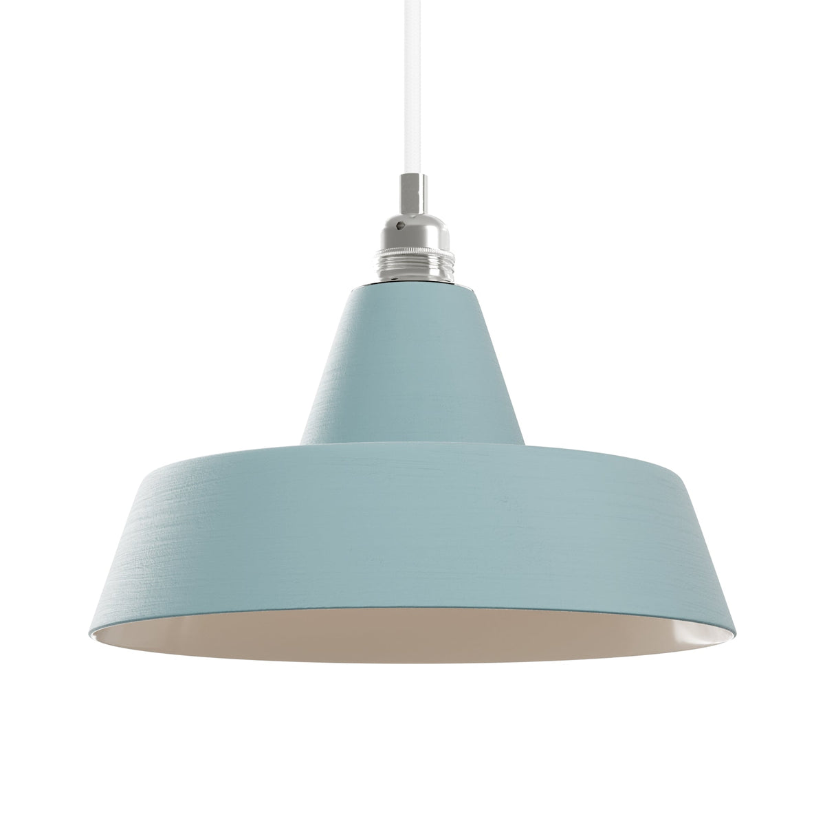 Paralume Industriale in ceramica per lampadario - Azzurro / Bianco